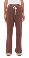 James Perse Wide Leg Sweatpants Cedar Pigment In Brown