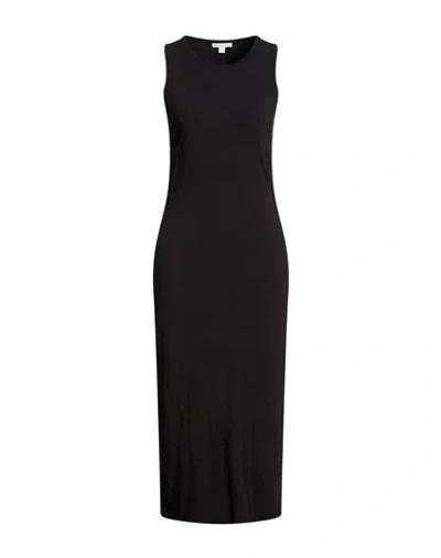 James Perse Woman Midi Dress Black Size 2 Cotton, Lycra