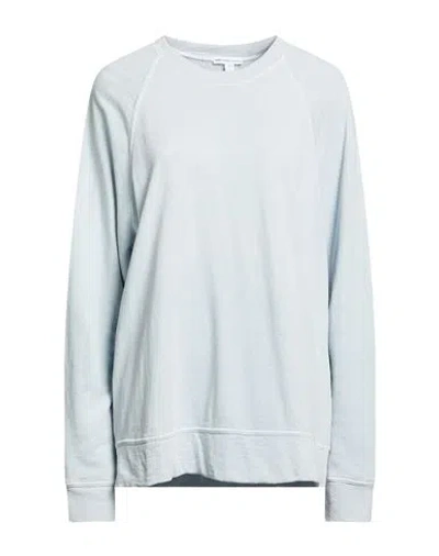 James Perse Woman Sweatshirt Sky Blue Size 2 Supima