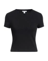 James Perse Woman T-shirt Black Size 1 Cotton, Elastane