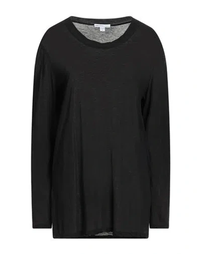 James Perse Woman T-shirt Black Size 3 Cotton