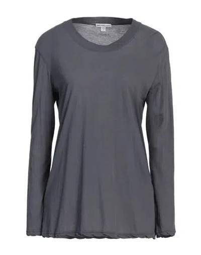 James Perse Woman T-shirt Grey Size 0 Cotton
