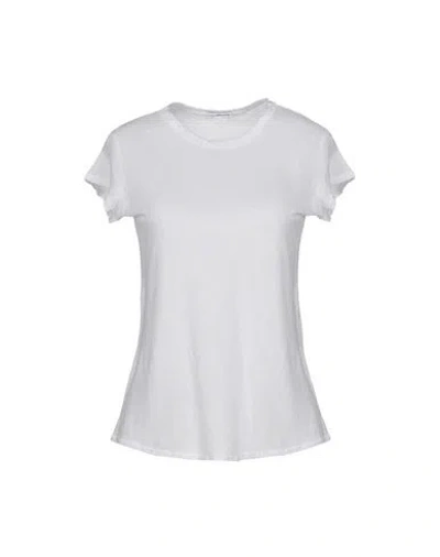 James Perse Woman T-shirt White Size 4 Cotton