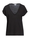 James Perse Woman T-shirt Black Size 2 Cotton