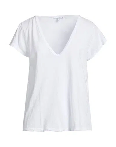 James Perse Woman T-shirt White Size 0 Cotton