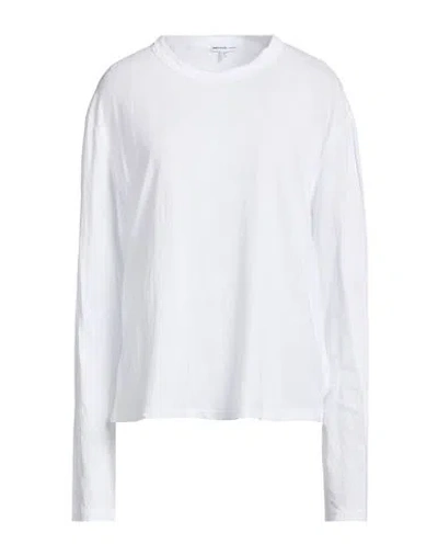 James Perse Woman T-shirt White Size 2 Cotton