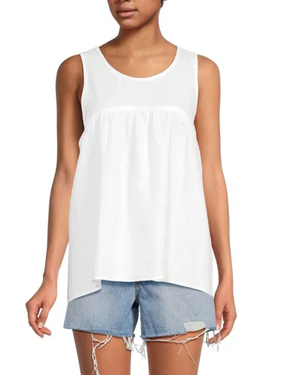 James Perse Women's 100% Linen Sleeveless Top In White