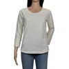 JAMES PERSE WOMEN CALIFORNIA LONG SLEEVE CREW NECK COTTON T-SHIRT IN IVORY
