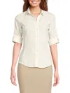 James Perse Corduroy Contrast Panel Shirt In Alabaster