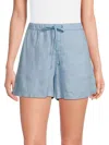James Perse Women's Flat Front Linen Shorts In Delta