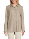 James Perse Women's Linen High Low Shirt In String