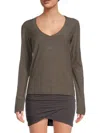 James Perse Women's Long-sleeve Cotton-blend Top In River Rock