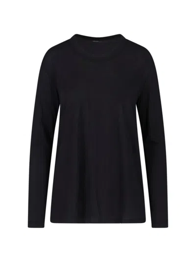 James Perse Women's Long Sleeve Crew Neck T-shirt In Black
