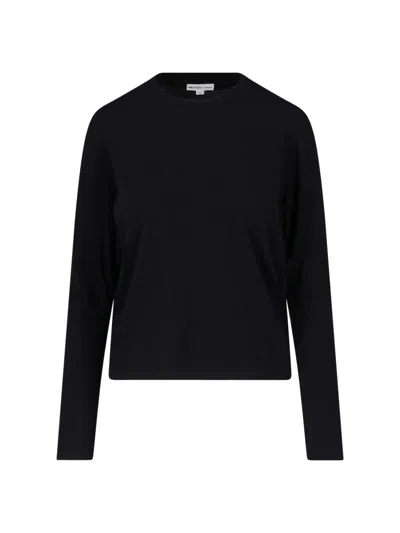 James Perse Women's Long Sleeve Crewneck Top In Black