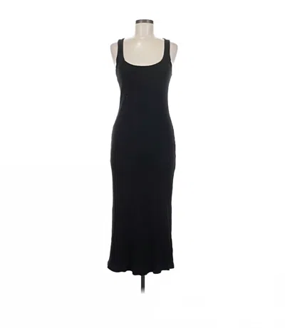 James Perse Women's Ribbed Cotton Tank Dress In Trbl In Black