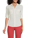 James Perse Women's Spread Collar Shirt In Alabaster
