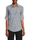 James Perse Women's Spread Collar Shirt In Aura