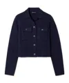 James Perse Wool Blend Knit Cardigan In Blue