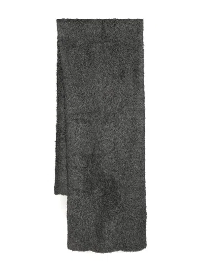 James Perse Wool Blend Sherpa Scarf In Grey