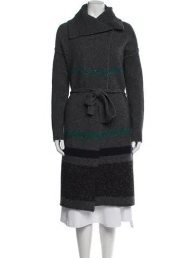 Pre-owned James Perse Wool Colorblock Pattern Sweater In Gray