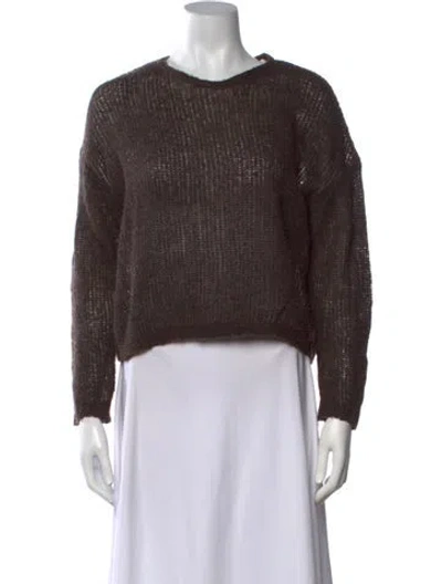 Pre-owned James Perse Wool Crew Neck Sweater In Brown