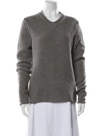Pre-owned James Perse Wool Crew Neck Sweater In Gray