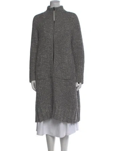 Pre-owned James Perse Wool Mock Neck Sweater In Gray