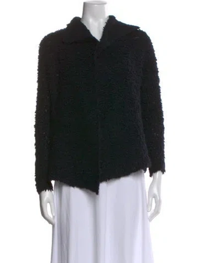 Pre-owned James Perse Wool Open Front Sweater In Black