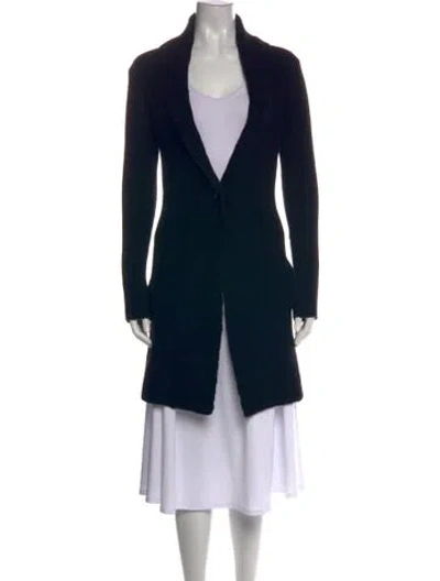 Pre-owned James Perse Wool Open Front Sweater In Black
