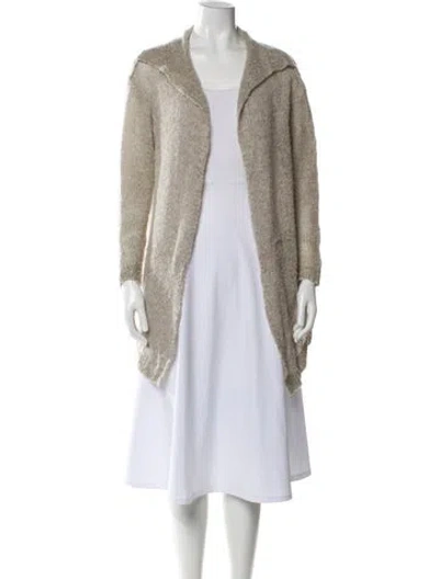 Pre-owned James Perse Wool Open Front Sweater In Blue