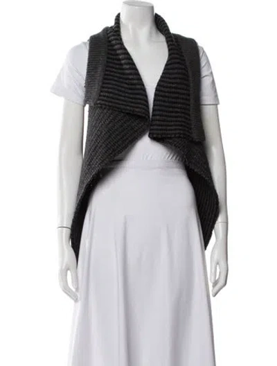 Pre-owned James Perse Wool Open Front Sweater In Grey