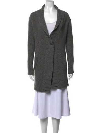 Pre-owned James Perse Wool Open Front Sweater In Grey