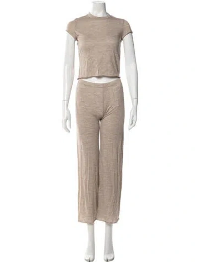 Pre-owned James Perse Wool Pant Set In Neutral