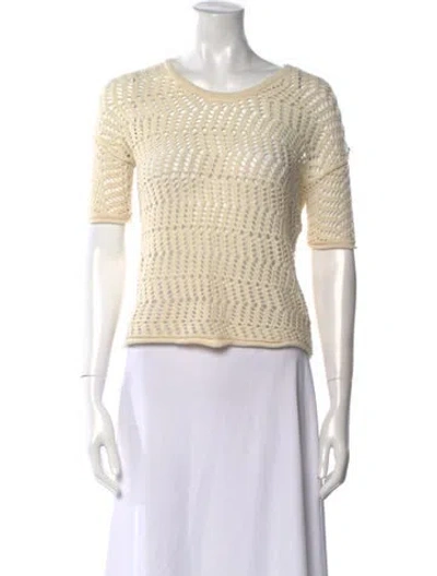 Pre-owned James Perse Wool Scoop Neck Sweater In Neutral