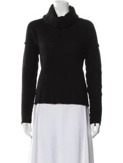 Pre-owned James Perse Wool Turtleneck Sweater In Black