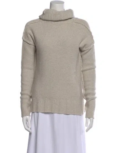 Pre-owned James Perse Wool Turtleneck Sweater In Neutral
