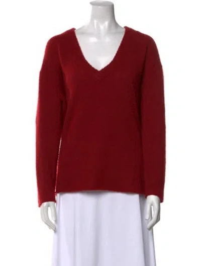 Pre-owned James Perse Wool V-neck Sweater In Red