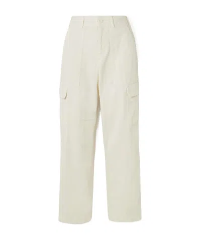 James Perse Herringbone Cotton-blend Cargo Pants In Ivory