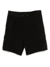 James Perse Woven Cotton Terry Cargo Shorts In Black