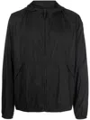 James Perse Zip-up Hooded Windbreaker Jacket In Black