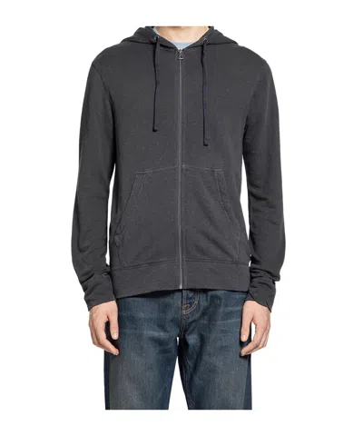 James Perse Garment-dyed Cotton-jersey Zip-up Hoodie In Gray