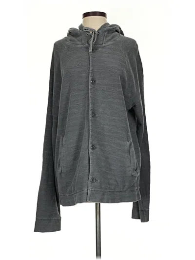 Pre-owned James Perse Zip Up Hoodie In Gray
