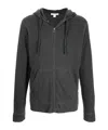 James Perse Fitted Zip-up Hoodie In Carbone