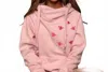 James Steward Embroidered Bee Luxe Hoodie In Pink In Pink