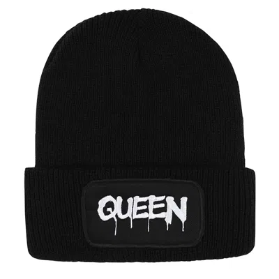 James Steward Women's Graffiti Queen Beanie Hat In Black & White