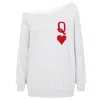 James Steward Women's Queen Of Hearts Oversized Jumper In Grey