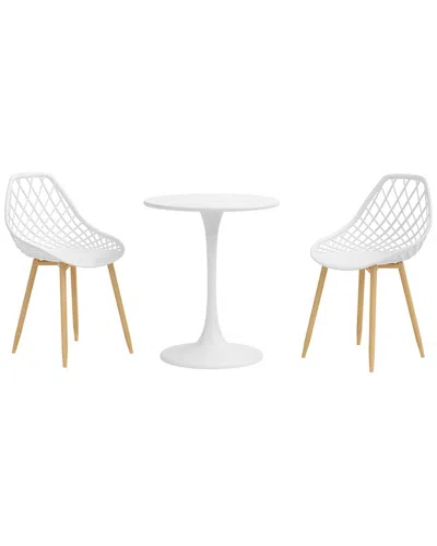 Jamesdar Kurv 3pc Bistro Set In White