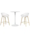 Jamesdar Kurv 3pc Counter Height Bistro Set