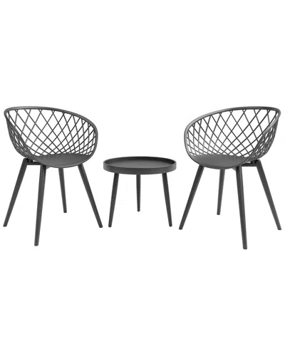 Jamesdar Kurv 3pc Outdoor Chat Set In Gray