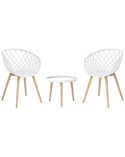 Jamesdar Kurv 3pc Outdoor Chat Set In White